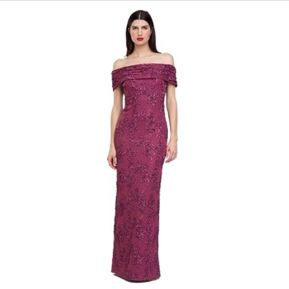 JS Collections Womens Chantal Column Gown SZ:12